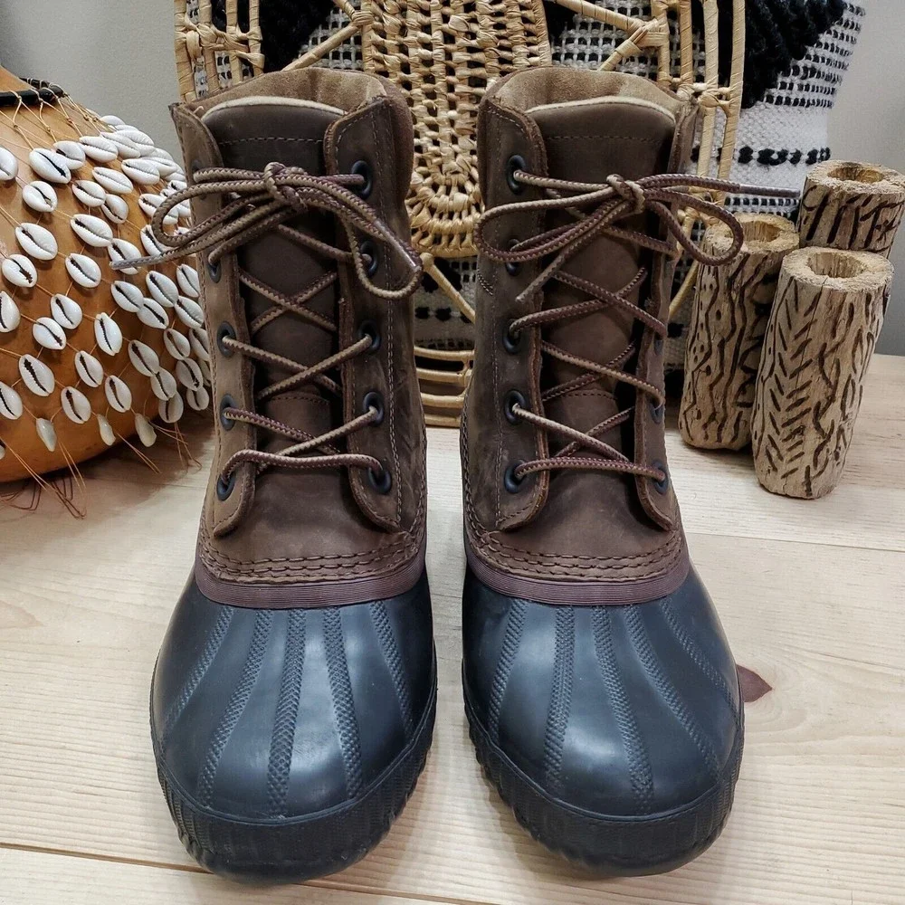 Sorel Cheyanne II Waterproof Duck Boots Leather Unisex M 8.5/W 10.5/EU 41.5